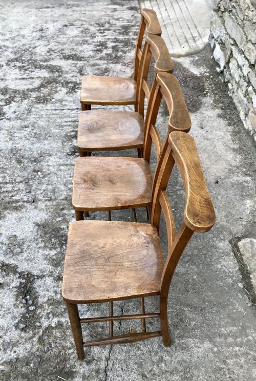 fig 1. Set of 4 Antique Chapel Chairs