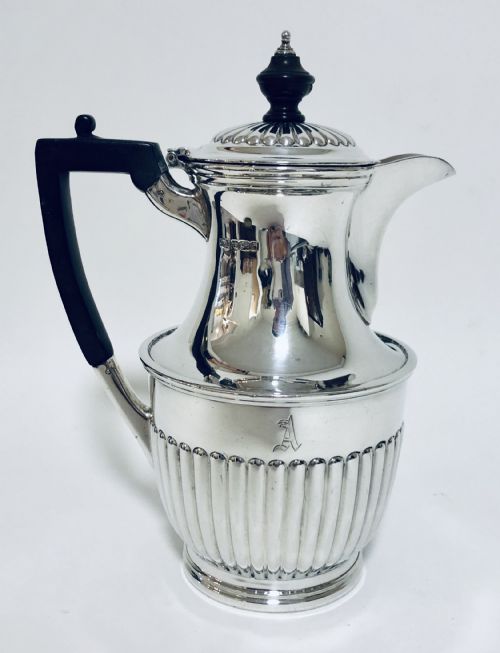 fig 1. Antique Solid Silver Coffee Pot