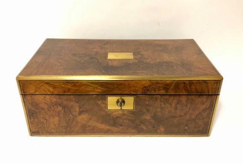 fig 1. Superb Victorian Burr Walnut Writing Slope Box