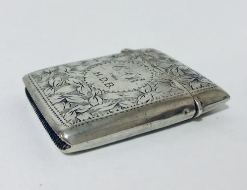 fig 1. Antique Solid Silver Vesta Case