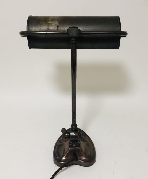 fig 1. Antique Art Nouveau Bronzed Bankers Desk Lamp