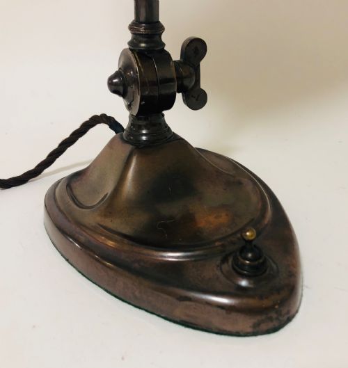 fig 2. Antique Art Nouveau Bronzed Bankers Desk Lamp