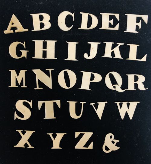 Antique Bone Spelling Alphabet Letters