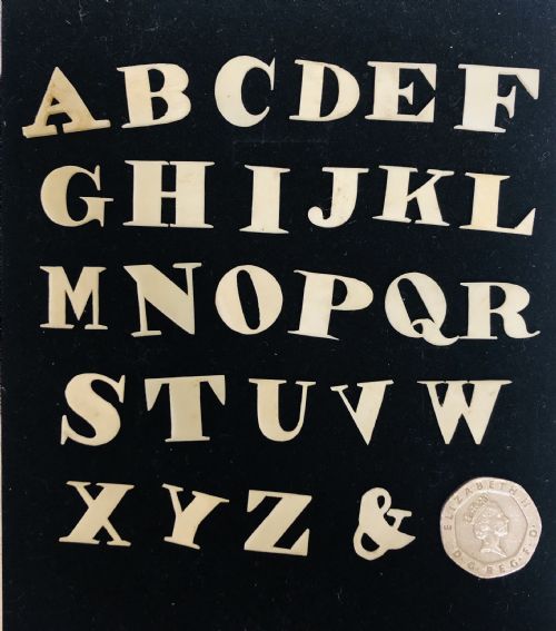 fig 1. Antique Bone Spelling Alphabet Letters