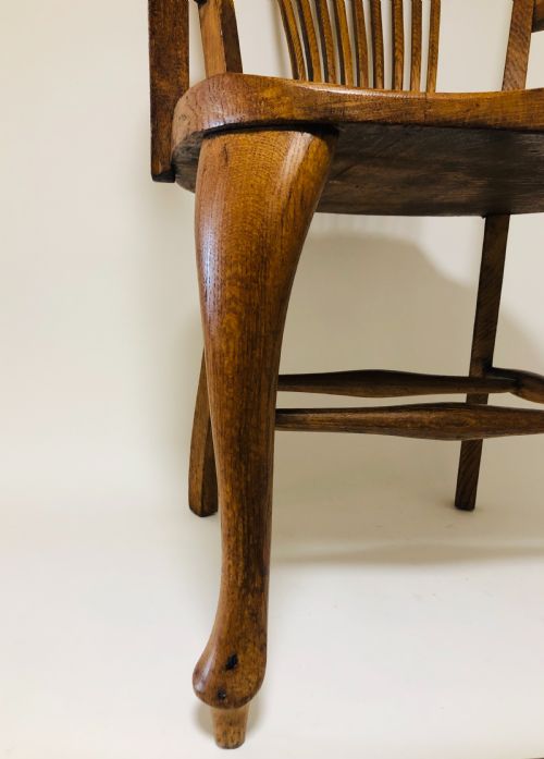 fig 1. Antique Oak Office Desk Chair