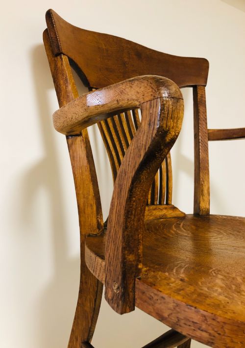 fig 2. Antique Oak Office Desk Chair