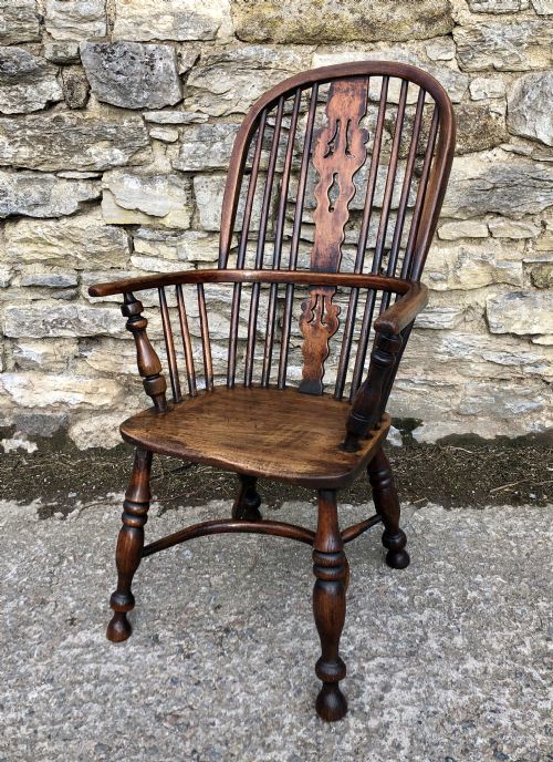 Antique Windsor Chair with Crinoline Stretcher