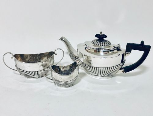 Edwardian Solid Sterling Silver Bachelors Tea Set