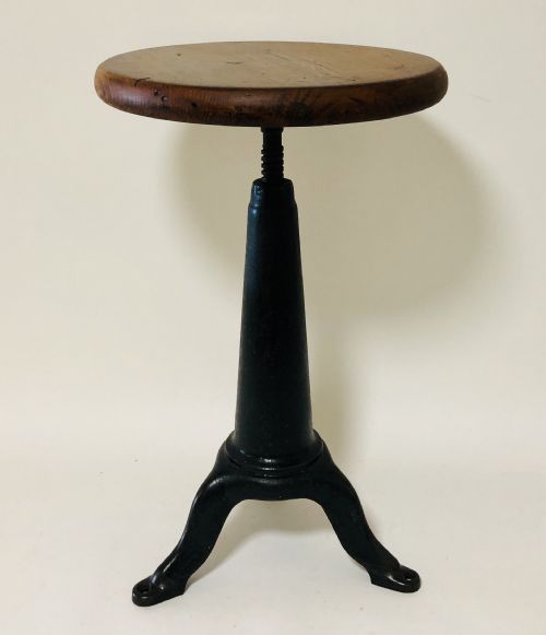 fig 1. Original Antique Industrial Factory Sewing Machinists Stool