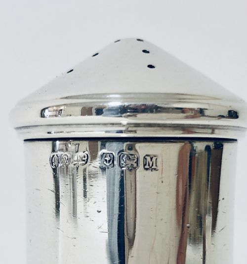 fig 1. Art Deco Solid Silver Salt and Pepper