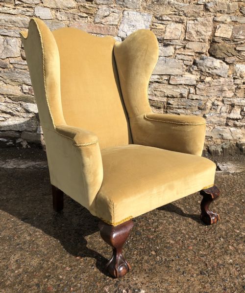 Large Antique Wing Armchair