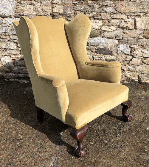 fig 1. Large Antique Wing Armchair