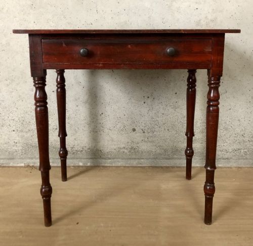 fig 1. Victorian Pine Side Table in Original Painted Finish