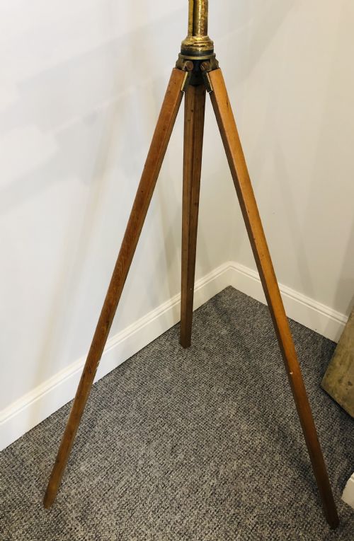 ANTIQUE BROADHURST CLARKSON CO LIBRARY TELESCOPE ON MILITARY TRIPOD - ADDITIONAL PHOTO 6