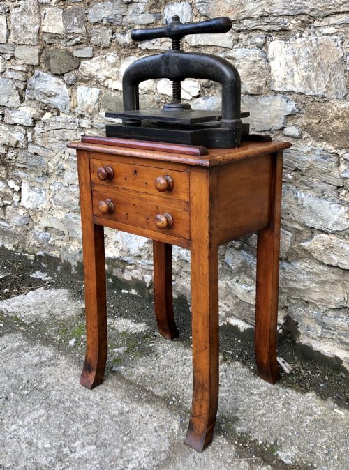 fig 1. Antique Book Press and Table