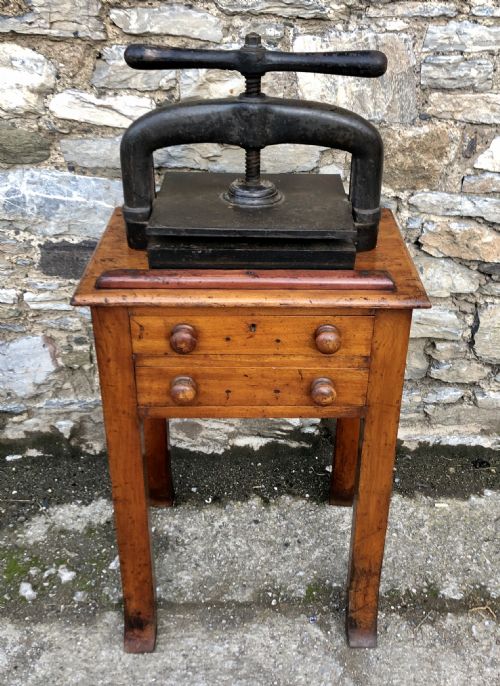 fig 2. Antique Book Press and Table