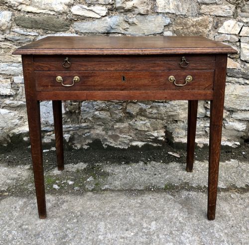 Georgian Oak Side Table with Drawer and Pull Out Slide