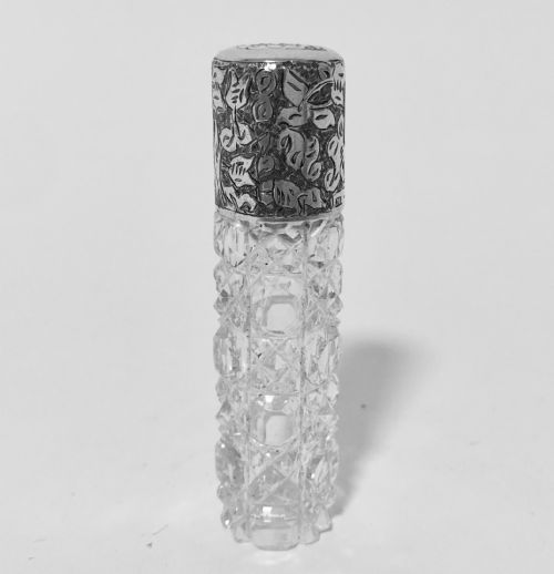 Victorian Cut Glass Silver Scent Bottle by Sampson Mordan Co