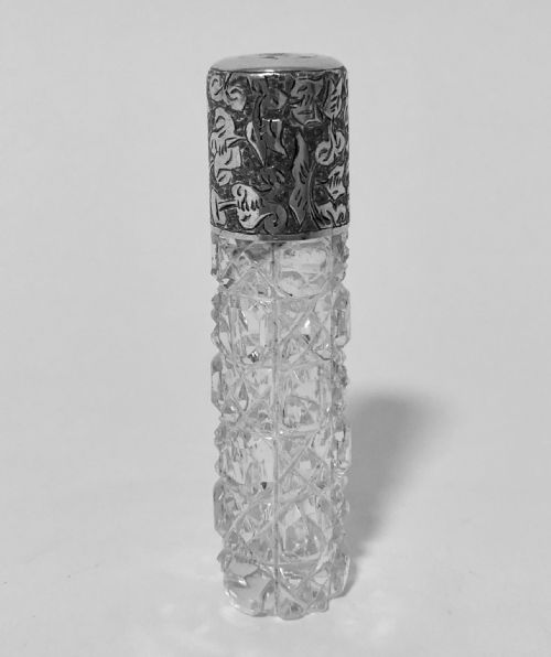 fig 1. Victorian Cut Glass Silver Scent Bottle by Sampson Mordan Co