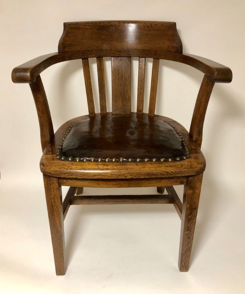 Antique Oak Captains Desk Chair