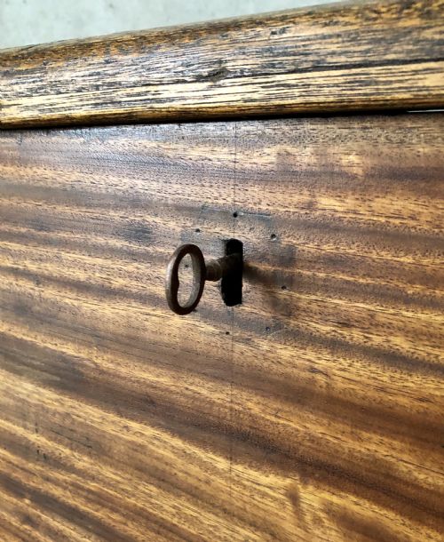 fig 2. Antique Camphor Sea Chest with Rope Handles and Alarmed Lock