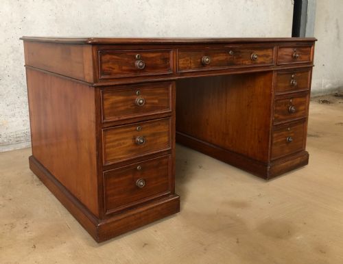 fig 2. Large Victorian Mahogany Partners Desk
