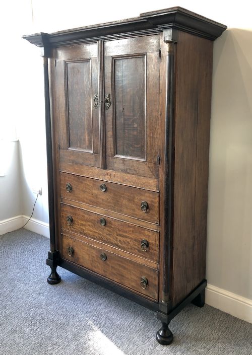 fig 2. Large Antique Oak Housekeepers Cupboard