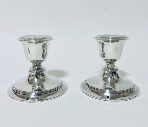 fig 1. Pair of Edwardian Solid Silver Candlesticks