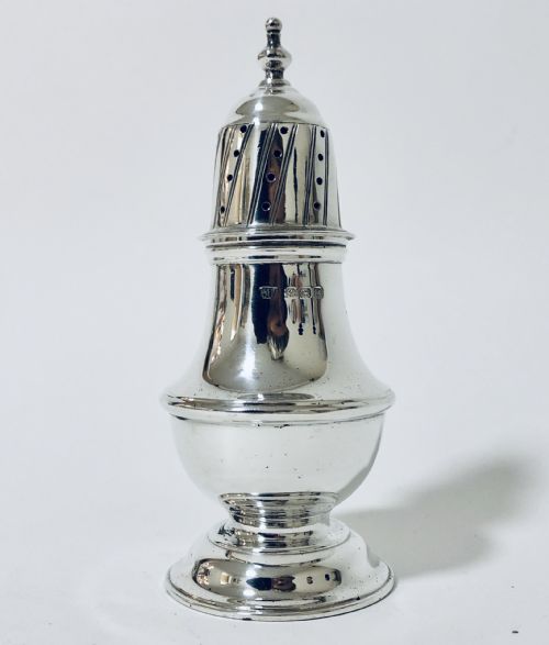 Edwardian Solid Sterling Silver Pepper Shaker Pot