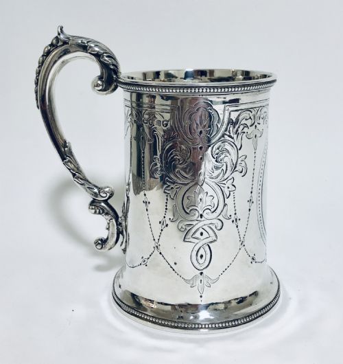 Victorian Solid Silver Tankard Mug