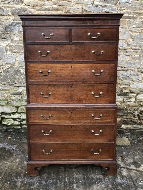 Georgian Oak Chest on Chest