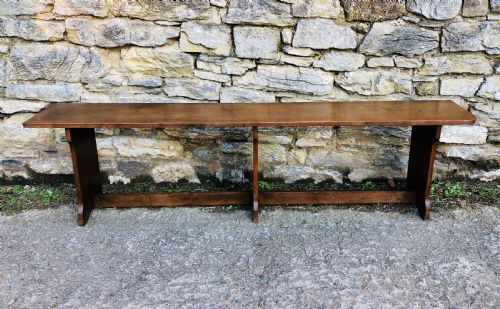 fig 1. Large Antique 6ft Fruitwood Bench