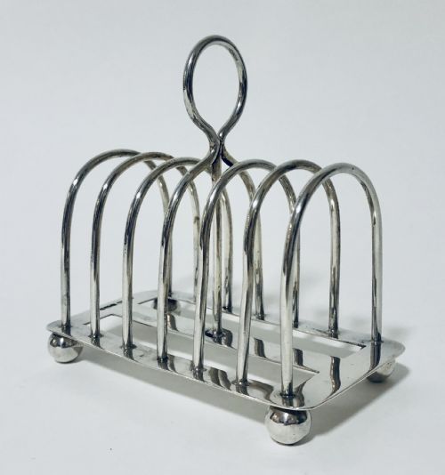 Large Antique Solid Silver Toast Rack