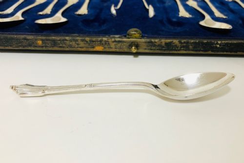 fig 2. Set of Art Deco Solid Silver Teaspoons by Harrods