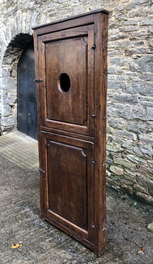 fig 1. Antique Rustic Walnut Floor Standing Corner Cupboard