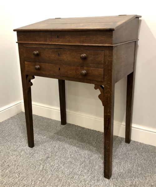 fig 1. Antique Oak Bureau Clerks Desk