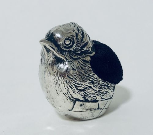 fig 1. Antique Silver Chick Pin Cushion by Sampson Mordan