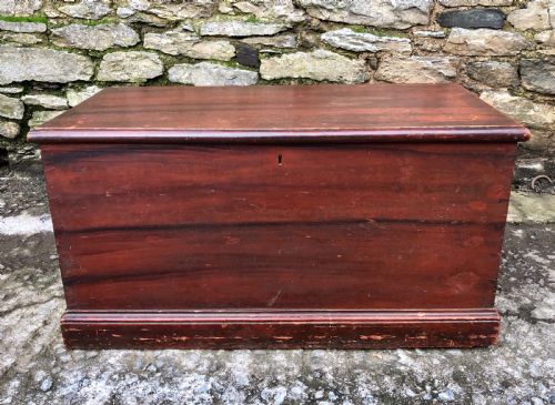 Antique Stained Pine Blanket Box