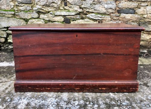 fig 1. Antique Stained Pine Blanket Box