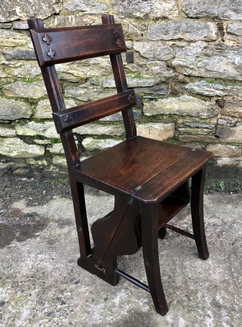 fig 2. Antique Victorian Mahogany Metamorphic Library Step Chair