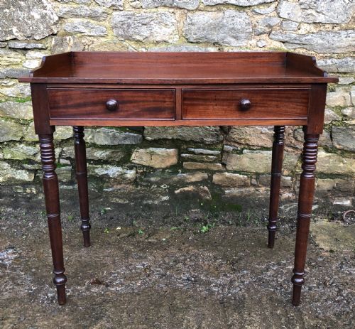 Victorian Mahogany Two Drawer Side Table