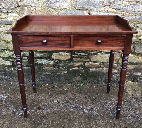 fig 1. Victorian Mahogany Two Drawer Side Table