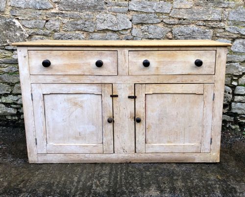 Large Victorian Stripped Pine Dresser Base
