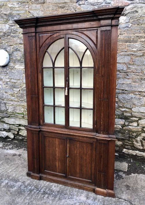 fig 1. 18th Century Oak Barrel Back Corner Cupboard