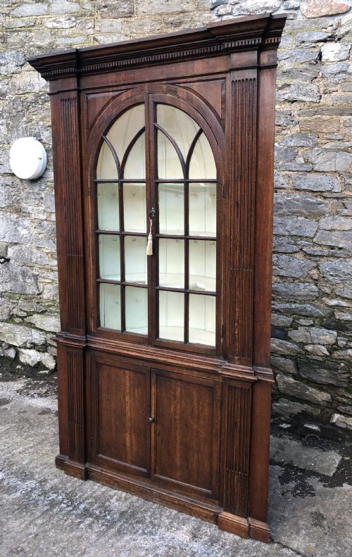fig 2. 18th Century Oak Barrel Back Corner Cupboard