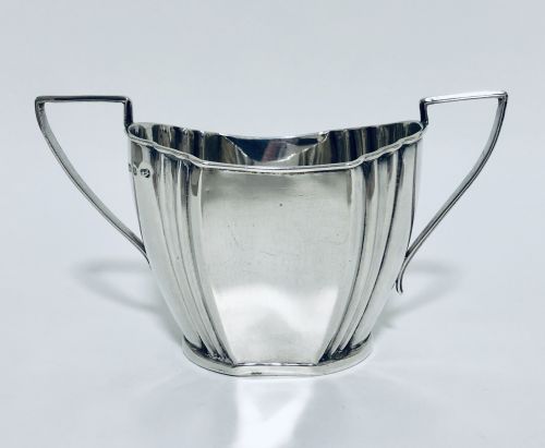Victorian Solid Sterling Silver Twin Handled Sugar Bowl