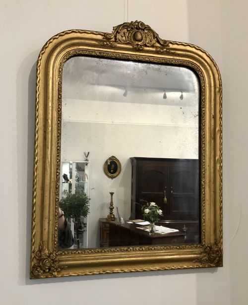 fig 1. Antique French Louis Philippe Style Gilt Wall Mirror