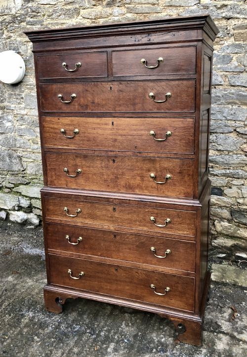 fig 1. Georgian Oak Chest on Chest