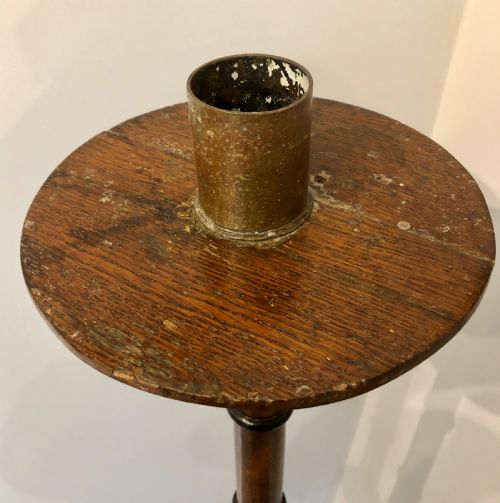 fig 1. Large Antique Wooden Church Candlestick