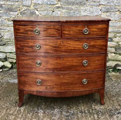 Regency Mahogany Bow Front Chest of Drawers